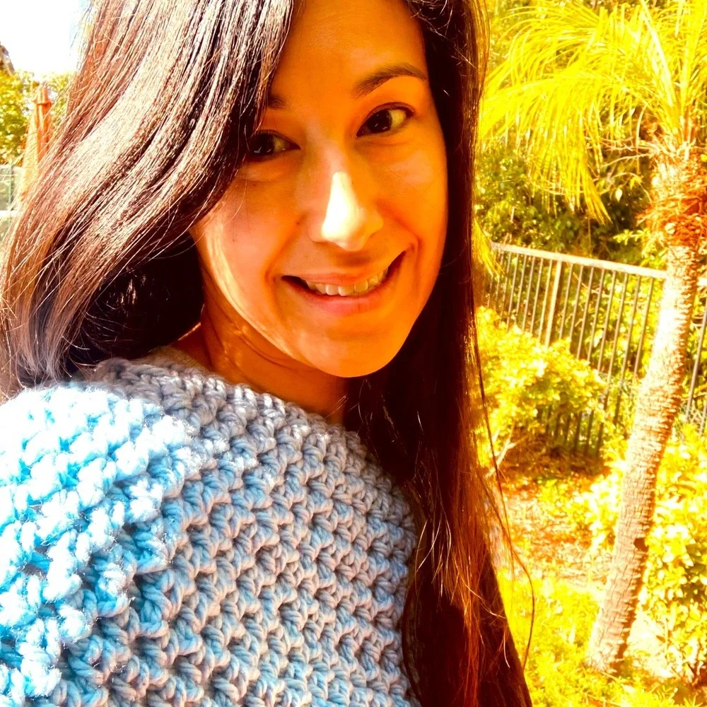 Baby blue cowl hand crocheted